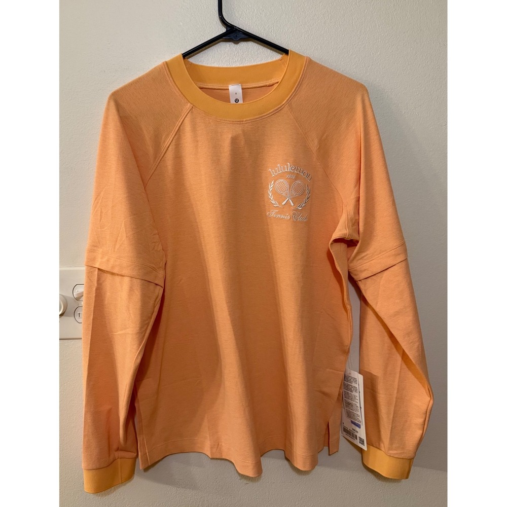 Lululemon Layered Long Sleeve T-Shirt Tennis Club Rock Melon Size 8 NWT $88 MSRP